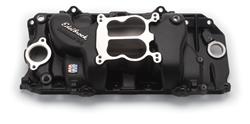 Intake Manifold, Performer, Dual Plane, Aluminum, Black, Spread Bore, Chevy, 396-454, Oval Port, Each