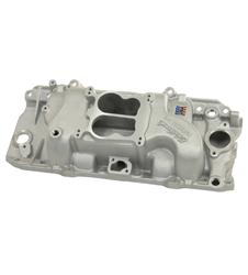 Intake Manifold, Performer, Dual Plane, Aluminum, Natural, Spread Bore, Chevy, 396-454, Oval Port, Each