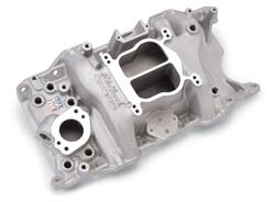 Intake Manifold, Performer, Dual Plane, Aluminum, Natural, Square/Spread Bore, Non-EGR, Mopar, SB, Each