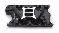 Intake Manifold, Performer, Dual Plane, Aluminum, Black Powdercoated, 4-barrel Mounting, Ford, 351W, Each
