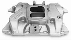 Intake Manifold, Performer, Dual Plane, Aluminum, Natural, Square/Spread Bore, Mopar, 361, 383, 400, Each