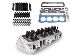 Cylinder Heads, E-Street, Aluminum, Assembled, 64cc Chamber, 185cc Intake Runner, Head Bolts and Head Gasket Set Included, Chevy, Small Block, Kit