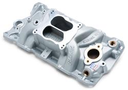 Intake Manifold, Performer RPM, Marine, Dual Plane, Aluminum, Natural, 1955-86, Chevy Small Block, Each