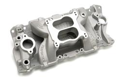 Intake Manifold, Performer Air-Gap, Dual Plane, Aluminum, Natural, Square/Spread Bore, Chevy, 5.0L, 5.7L, Each