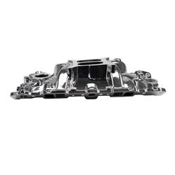 Intake Manifold, Performer EPS, Dual Plane, Aluminum, Chrome Plasma Coated, Square Bore, Chevy, Small Block, Each