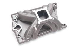 Intake Manifold, Victor, Single Plane, Aluminum, Natural, Square Bore, Oldsmobile, 350/403, Each