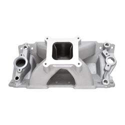 Intake Manifold, Super Victor II, Single Plane, Aluminum, Natural, Square Bore, Chevy, 302/327/350/400, Each