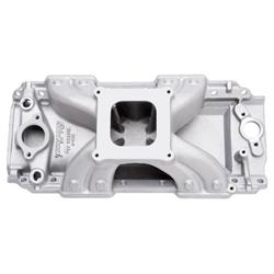 Intake Manifold, Victor Jr., Single Plane, Aluminum, Natural, Square Bore, Oval Port, Chevy, Big Block, Each