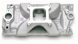 Intake Manifold, Victor Jr., Single Plane, Aluminum, Chrome Plasma Coated, Square Bore, Chevy, Small Block, Each