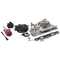 Fuel Injection System, Pro-Flo 4, Self-Learning, Sequential Multi-Port, Satin, 550 HP Max, Pre 1986 Small Block Chevy, Kit