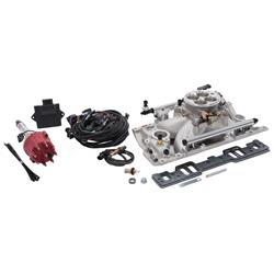 Fuel Injection System, Pro-Flo 4, Self-Learning, Sequential Multi-Port, Satin, 450 HP Max, SB Chevy with Vortec or E-Tec heads, Kit