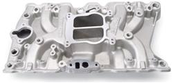 Intake Manifold, Performer, Dual Plane, Aluminum, Natural, Square/Spread Bore, Oldsmobile, 307, 330, 350, 403