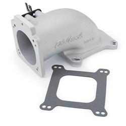 Throttle Body Elbow, Low Profile, Aluminum, 90mm Throttle Body to Square-Bore Flange, Ford 5.0L, GM LS1, Each