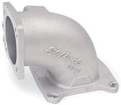 Throttle Body Intake Elbow, High Flow, Aluminum, 95mm Throttle Body to Square-Bore Flange, Ford, 5.0L, Each