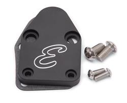 Fuel Pump Block-Off Plate, SBC, Billet Aluminum, Black Anodized,Chevrolet, Each