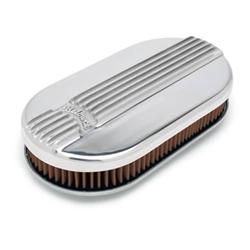 Air Cleaner Assembly, Classic Series, Small Oval, Aluminum, Polished, Edelbrock Logo, 3.900 in. Height, Each