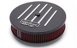 Air Cleaner Assembly, Racing Series, Round, 14 in., Red Cotton Gauze, Pro-Charge Stripe, Black Finish, Each