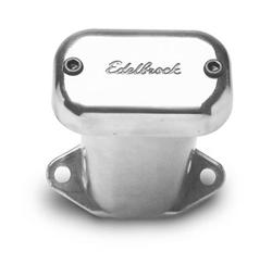 Valve Cover Breather, Racing, Bolt-On, Rectangular, Aluminum, Polished, 4.750 in. Height, Edelbrock Logo, Each