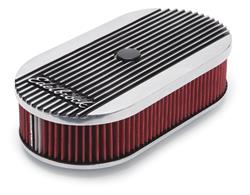 Air Cleaner Assembly, Elite II Series, Oval, Single Carb, Red Cotton Gauze, Pro-Charge Stripe, Polished, Each