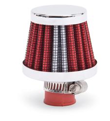 Valve Cover Breathers, 10mm Inlet, Red/Chrome