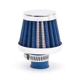 Valve Cover Breathers, 10mm Inlet, Blue/Chrome