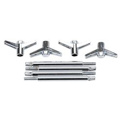 Valve Cover Wing Bolts, 2-Piece, Steel, Chrome, 1/4 in.-20 Thread, 4.250 in. Length, Set of 4