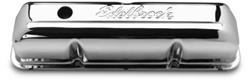 Valve Covers, Signature Series, Stock Height, Steel, Chrome, Edelbrock Logo, Ford, FE Big Block, Pair
