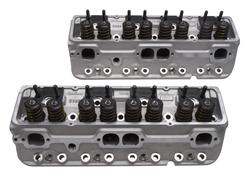 Cylinder Heads, E-210, Aluminum, Assembled, 64cc Chamber, 210cc Intake Runner, Chevy, Small Block, Pair