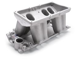 Intake Manifold, VictorTunnel Ram, Base, Aluminum, Natural, Carbureted, Each