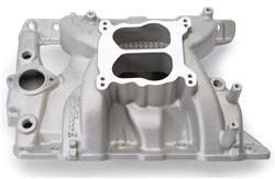 Intake Manifold, Performer RPM, Dual Plane, Aluminum, Natural, Square/Spread Bore, Pontiac, 326-455, Each