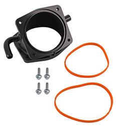 Throttle Body Adapter, 80mm Bore, Aluminum, Black, XTS Manifold, 7.3L, Godzilla, Ford, Each