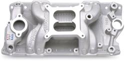 Intake Manifold, Performer RPM Air Gap, Dual Plane, Aluminum, Natural, Square Bore, Chevy, Small Block, Each