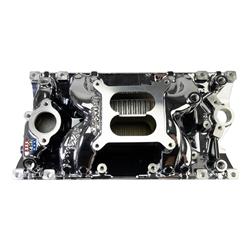 Intake Manifold, Performer RPM Air Gap, Dual Plane, Aluminum, Chrome Plasma Coated, Square Bore, Chevy, Vortec/E-Tec, Each