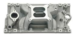 Intake Manifold, Performer RPM Air Gap, Dual Plane, Aluminum, Natural, Square Bore, Chevy, Vortec, Small Block, Each