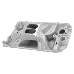 Intake Manifold, Performer RPM Air Gap, Dual Plane, Aluminum, Natural, Square Bore, AMC, 290/343/390, Each