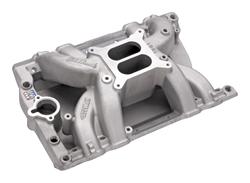 Intake Manifold, Performer RPM Air Gap, Dual Plane, Aluminum, Natural, Square Bore, Oldsmobile, 455, Each