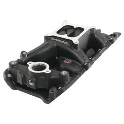 Intake Manifold, Performer RPM Air Gap, Dual Plane, Aluminum, Black, Square Bore, Chevy, Big Block, Oval Port