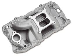 Intake Manifold, Performer RPM Air Gap, Dual Plane, Square Bore, Aluminum, Natural, Chevy, Big Block, Oval Port, Each