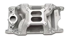 Intake Manifold, Performer RPM Air Gap, Dual Plane, Aluminum, Natural, Square Bore, Mopar, Small Block, Each