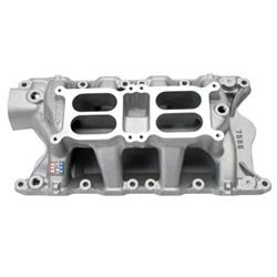 Intake Manifold, RPM Air Gap, Dual Quad, Aluminum, Natural, Square Bore, Ford, Small Block, Each