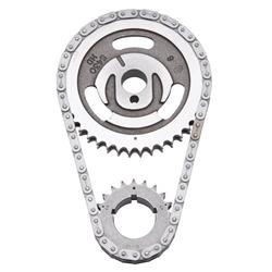 Timing Chain and Gear Set, Performer-Link, Double Roller, Iron/Steel Sprockets, Small Block, Requires 1-Piece Fuel Pump Eccentric, Set