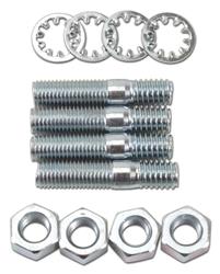 Carburetor Mounting Studs/Nuts/Washers, Steel, Cadmium Plated, 5/16 in.-18 Thread, 1.375 in. Length, Set of 4