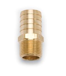 Fitting, Adapter, NPT to Hose Barb, Straight, Brass, Natural, 3/4 in. NPT, 1 in. Hose Barb, Each