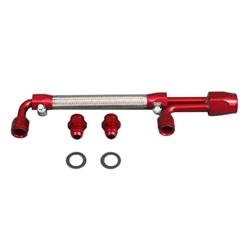 Fuel Line, Braided Stainless Steel, Aluminum, Dual Quad, 3/8 in. NPT Inlet, 1/8 in. NPT Gauge Port, Kit