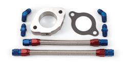 Water Bypass Kit, Braided Stainless Steel Hoses, Aluminum Fittings, Cast Aluminum Water Bypass Spacer, Kit