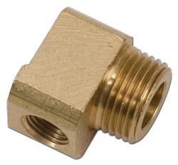 Fitting, Reducer, NPT to NPT, 90 Degree, Brass, Natural, 3/8 in. NPT, 1/8 in. NPT, Each