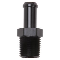 Fitting, Adapter, NPT to Hose Barb, Straight, Aluminum, Black Anodized, 1/2 in. NPT, 1/2 in. Hose Barb, Each