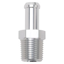 Fitting, Adapter, NPT to Hose Barb, Straight, Aluminum, Clear Anodized, 1/2 in. NPT, 1/2 in. Hose Barb, Each