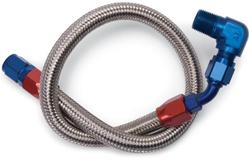 Fuel Pump to Carb Hose, -6 AN Braided Stainless Hose, AMC, Chevy, Ford, Pontiac, Each