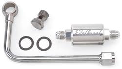 Fuel Line, Chrome, Steel, Thunder AVS and Performer Series Carbs, Polished Aluminum Filter, -6 AN Male Inlet, Kit